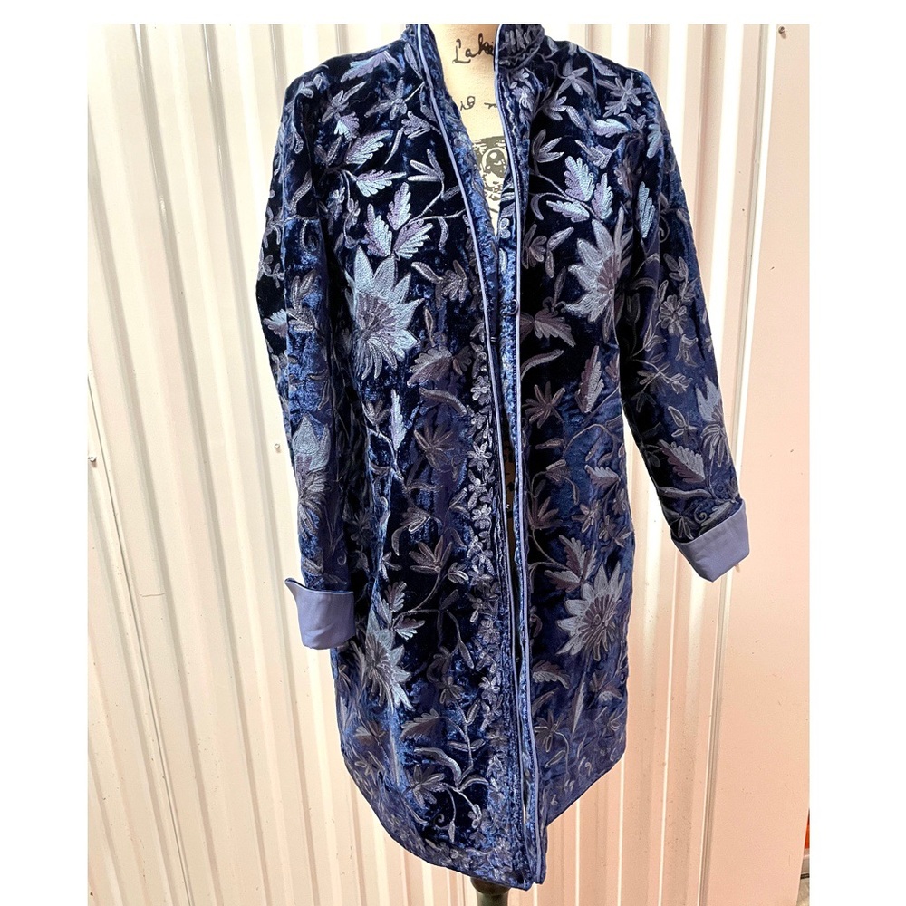 Soft Surroundings Velvet Floral jacket